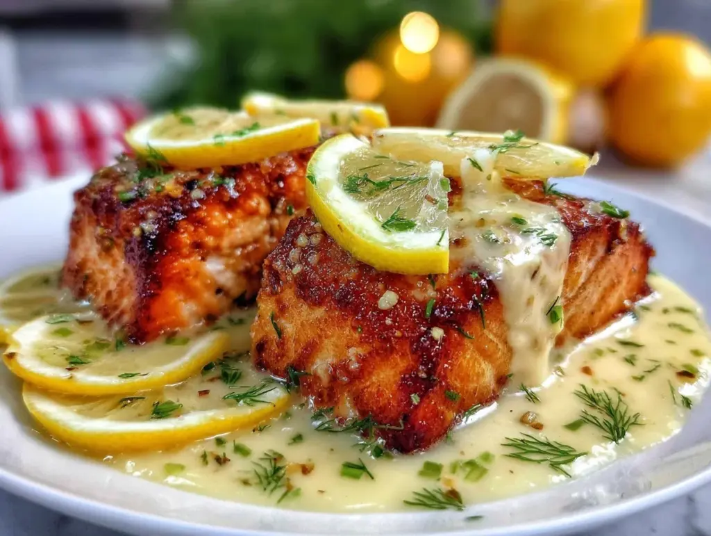 creamy lemon butter salmon - featured image