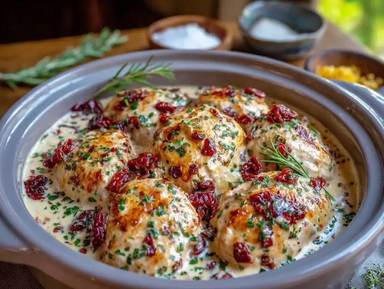 creamy marry me chicken crockpot recipe preparation steps