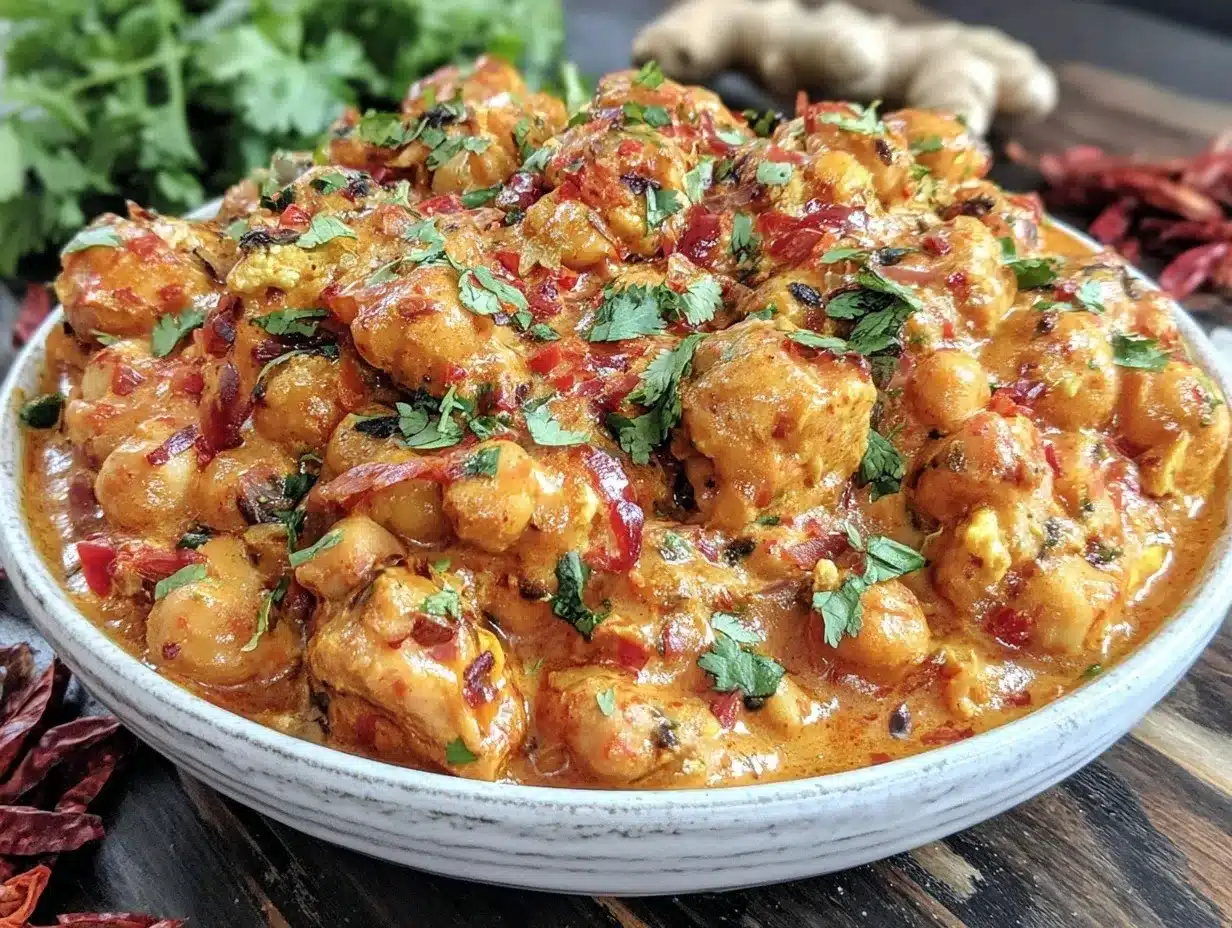 creamy one-pot vegan chickpea tikka masala preparation steps