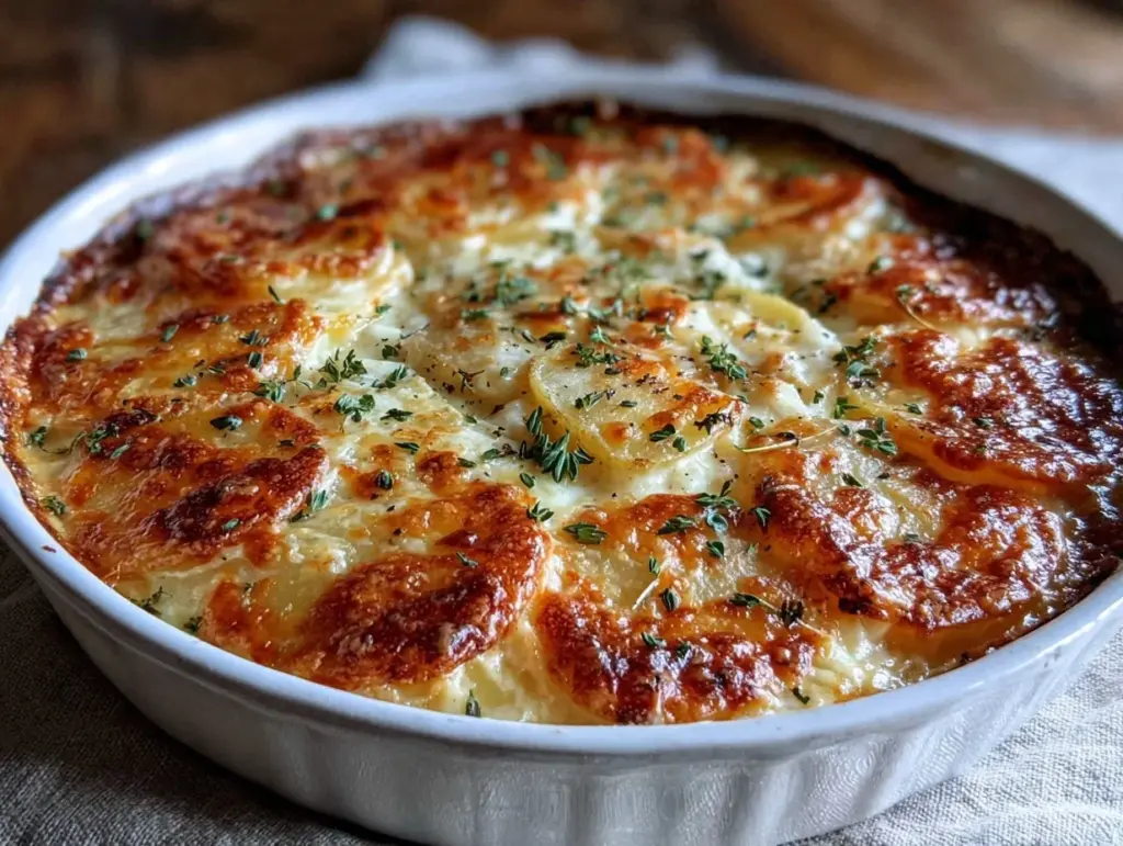 creamy scalloped potatoes with gruyère - featured image