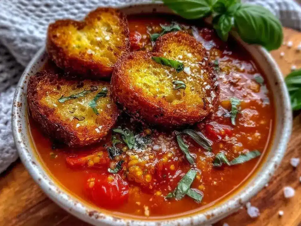 creamy tomato basil soup - featured image