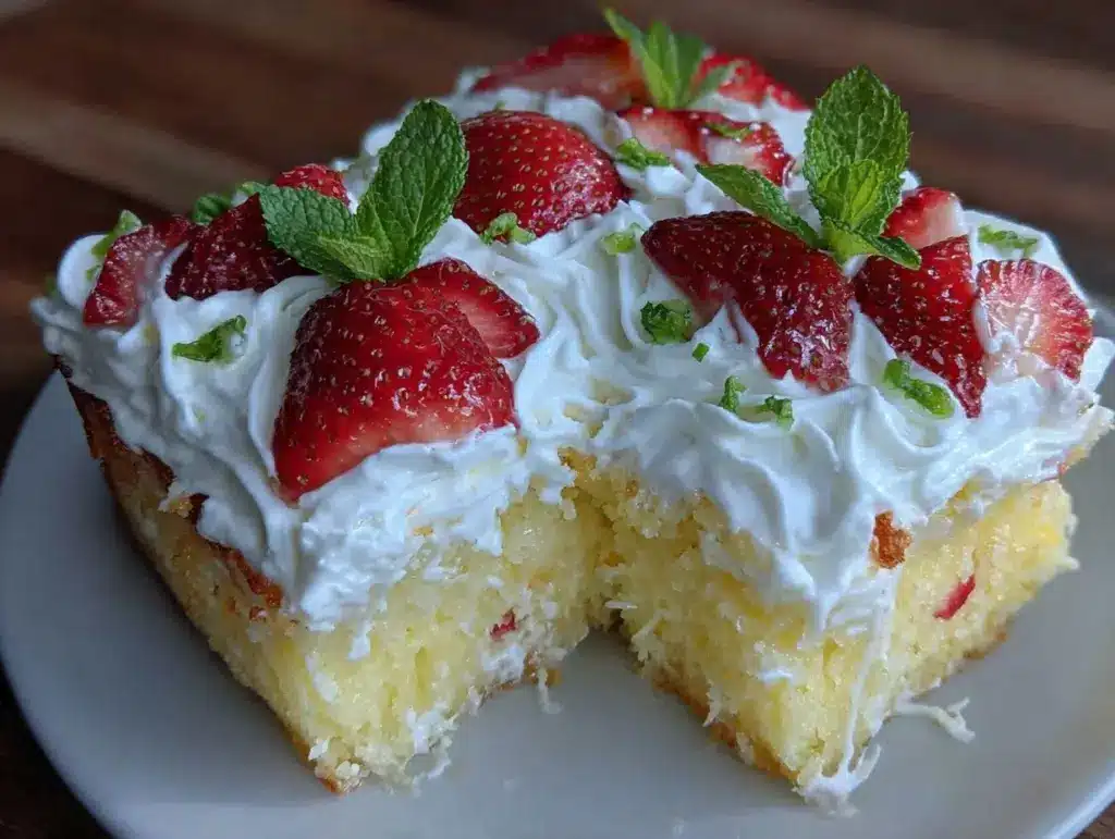 creamy tres leches sheet cake - featured image