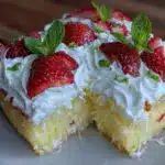 creamy tres leches sheet cake - featured image