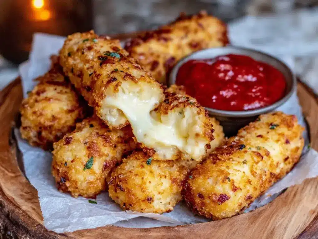 crispy air fryer mozzarella sticks - featured image