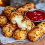 crispy air fryer mozzarella sticks - featured image