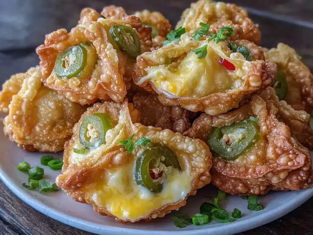 crispy baked jalapeño popper wontons - featured image