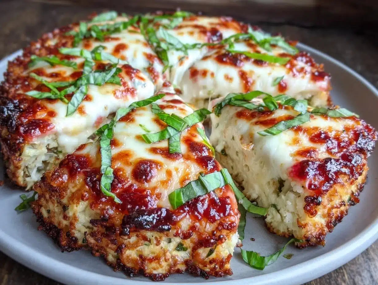crispy cauliflower crust pizza - featured image