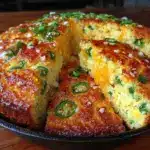 crispy cheddar jalapeño cornbread skillet - featured image