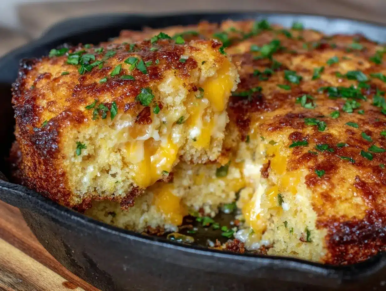 crispy cheddar jalapeño cornbread skillet preparation steps