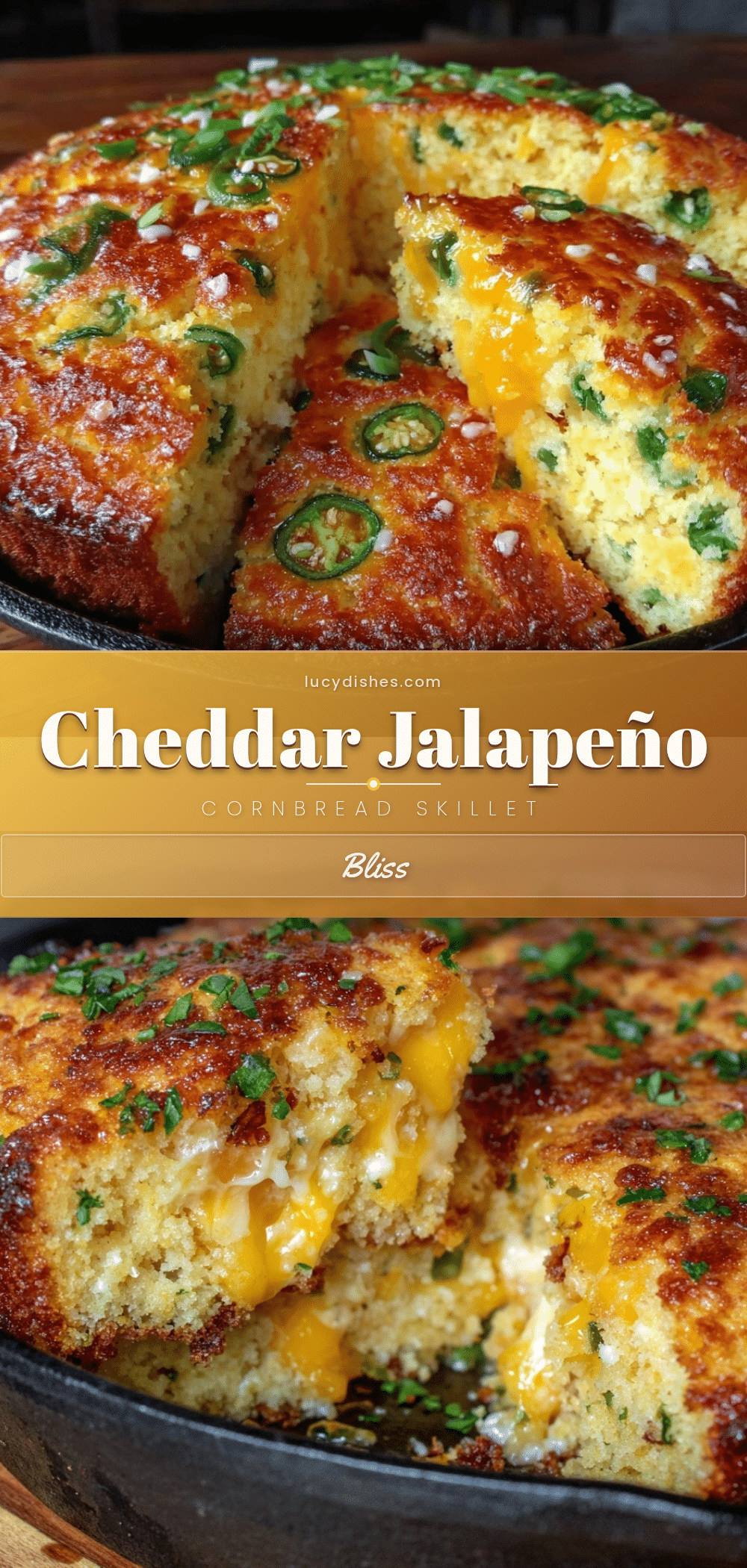 crispy cheddar jalapeño cornbread skillet recipe