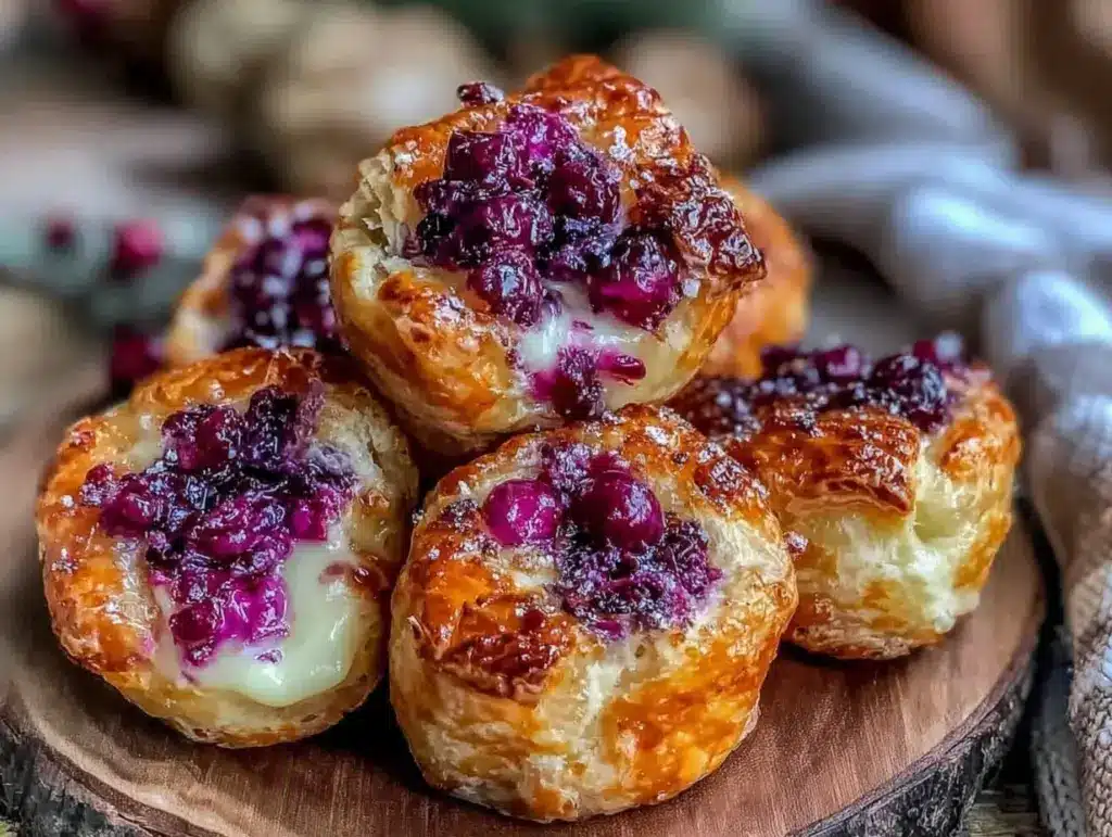 crispy cranberry brie bites - featured image