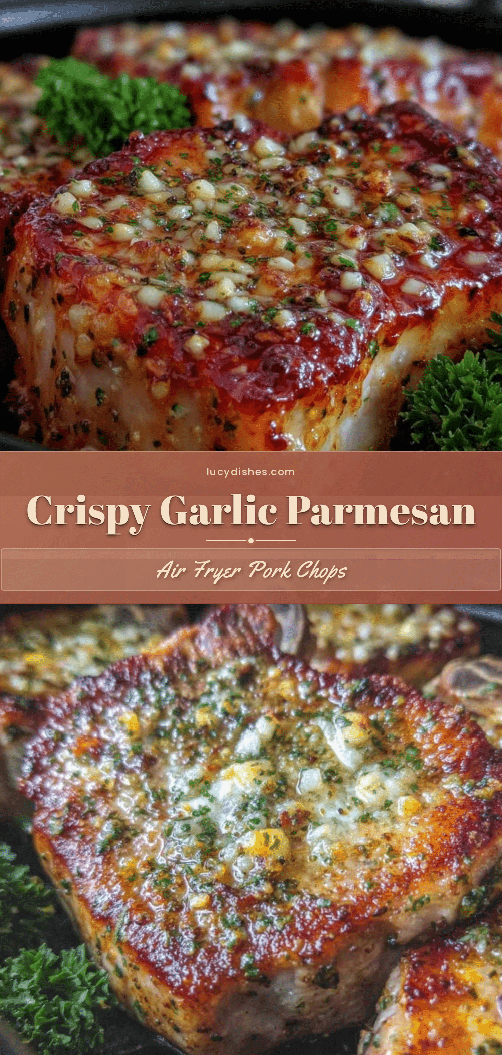 crispy garlic parmesan air fryer pork chops recipe