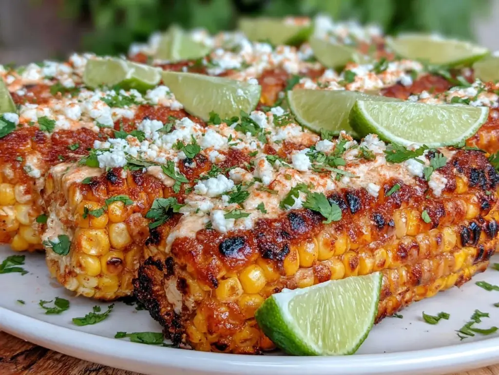 crispy grilled elote corn ribs - featured image