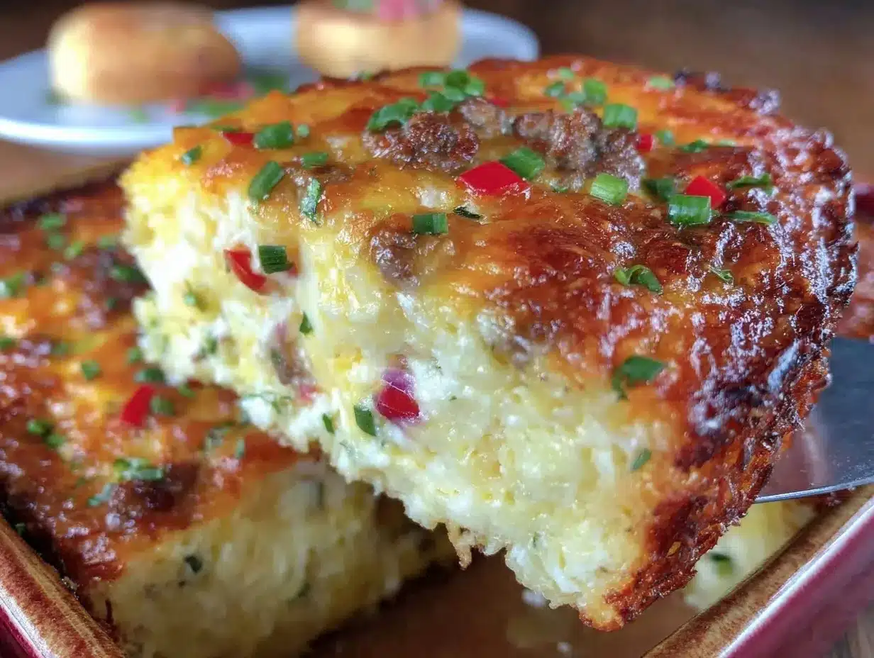 crispy hash brown breakfast casserole preparation steps