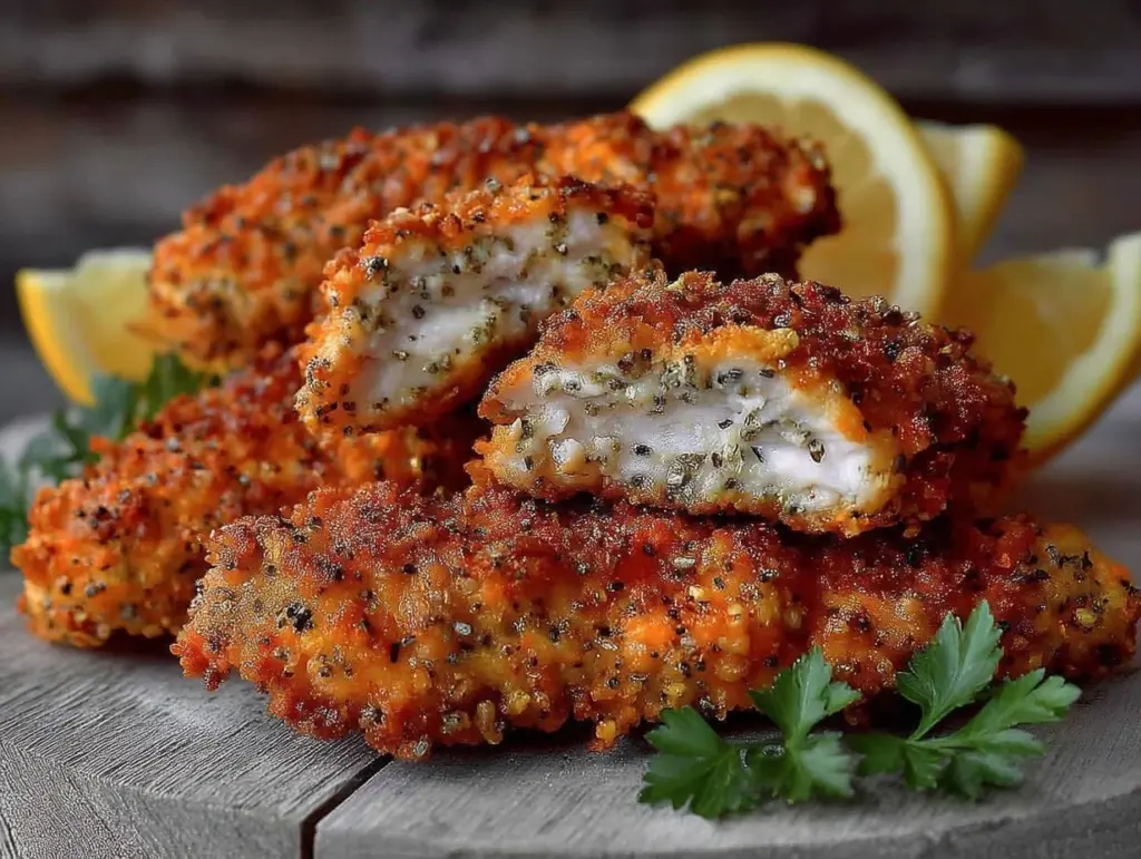 crispy lemon pepper chicken tenders - featured image