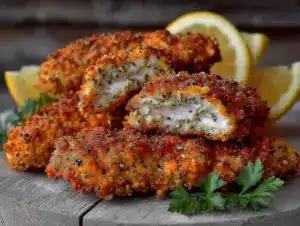 crispy lemon pepper chicken tenders - featured image