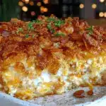 crispy million dollar chicken casserole - featured image