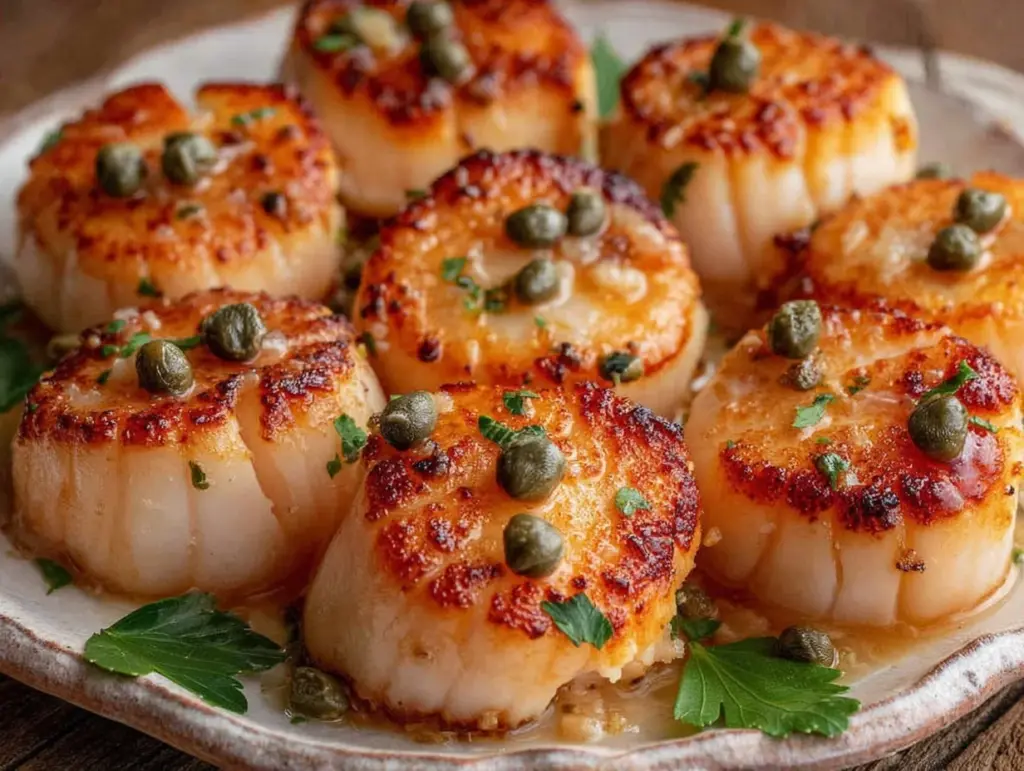 crispy pan-seared scallops - featured image