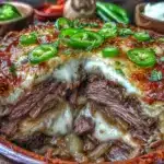 crispy philly cheesesteak casserole - featured image