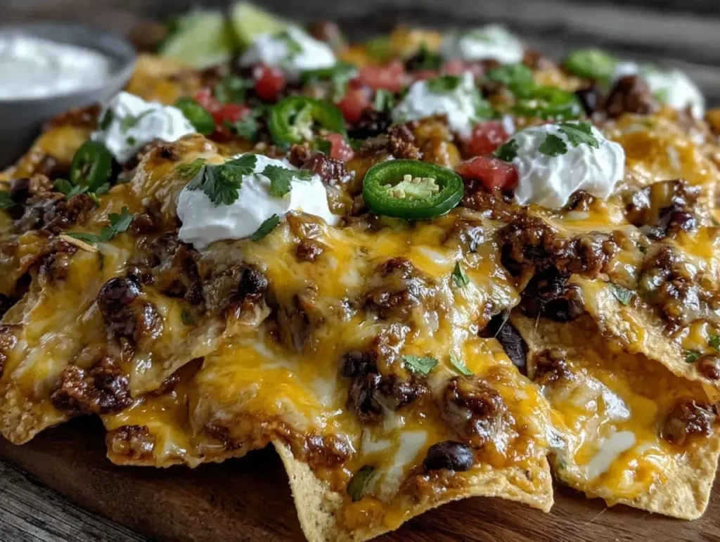 crispy sheet pan loaded nachos - featured image