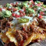 crispy sheet pan pulled pork nachos - featured image