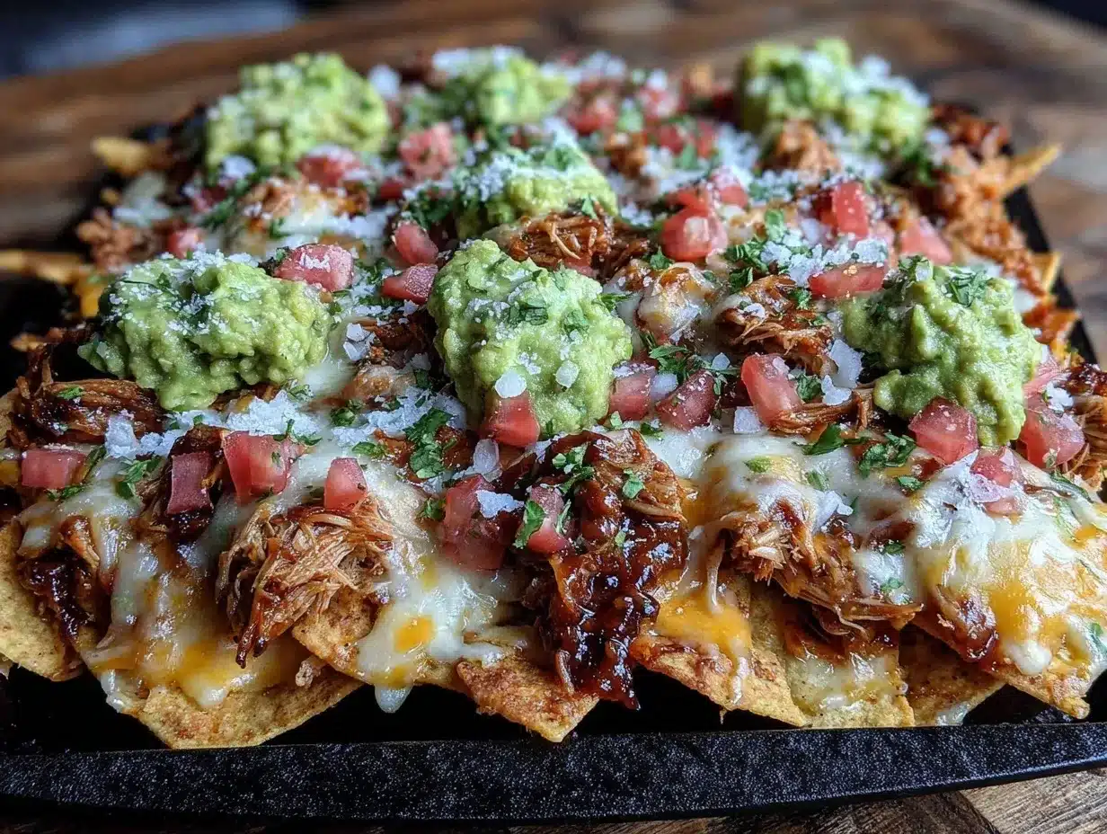 crispy sheet pan pulled pork nachos preparation steps
