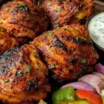 crispy sheet pan tandoori chicken thighs - featured image