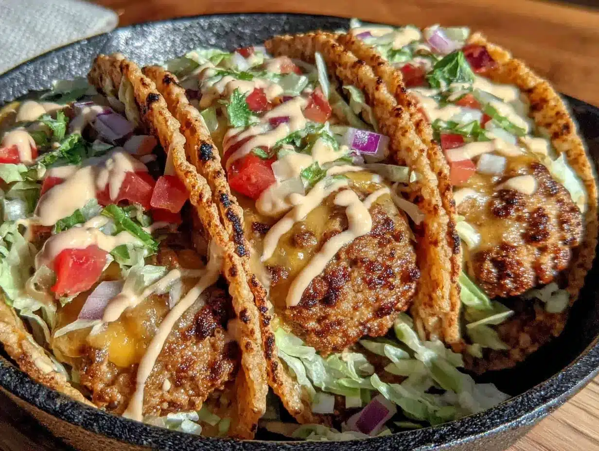 crispy smash burger tacos preparation steps