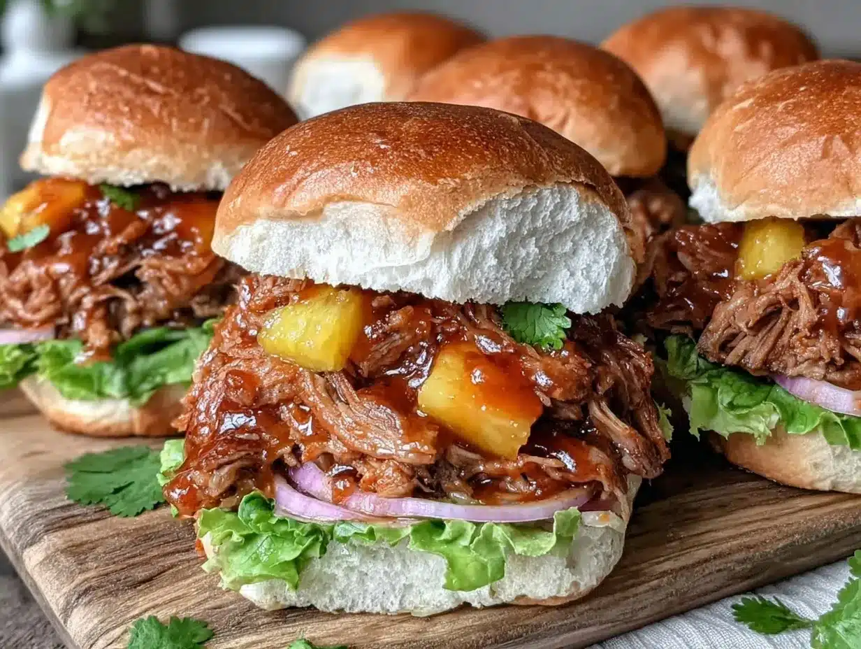 crockpot hawaiian pulled pork sliders preparation steps