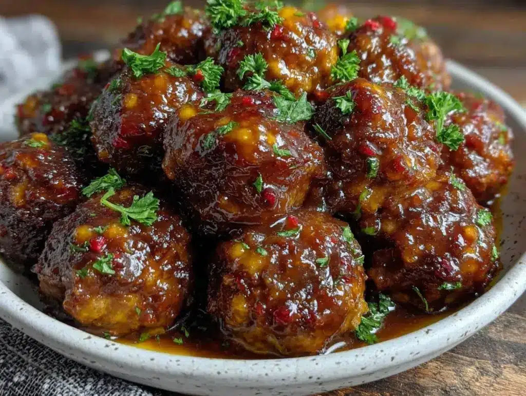 crockpot honey garlic meatballs - featured image