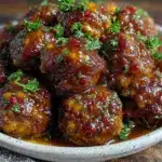crockpot honey garlic meatballs - featured image