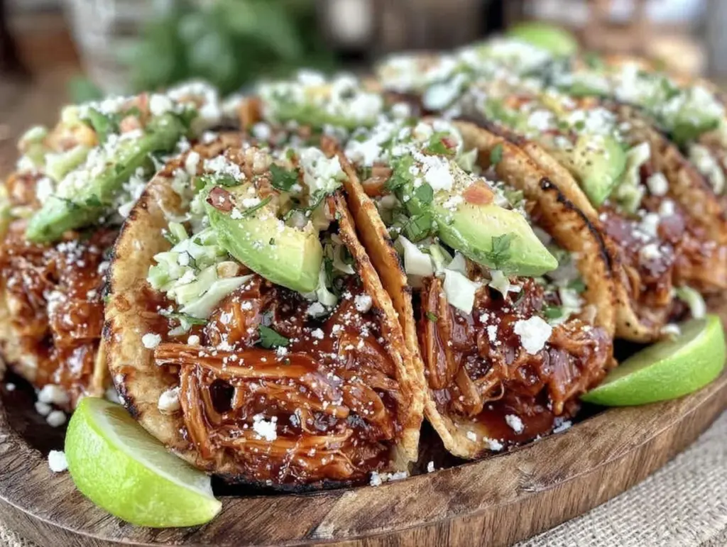 crockpot honey lime chicken tacos - featured image