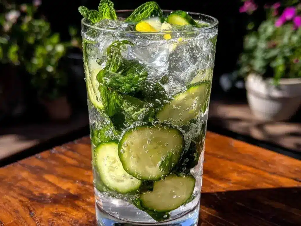 cucumber mint mocktail - featured image