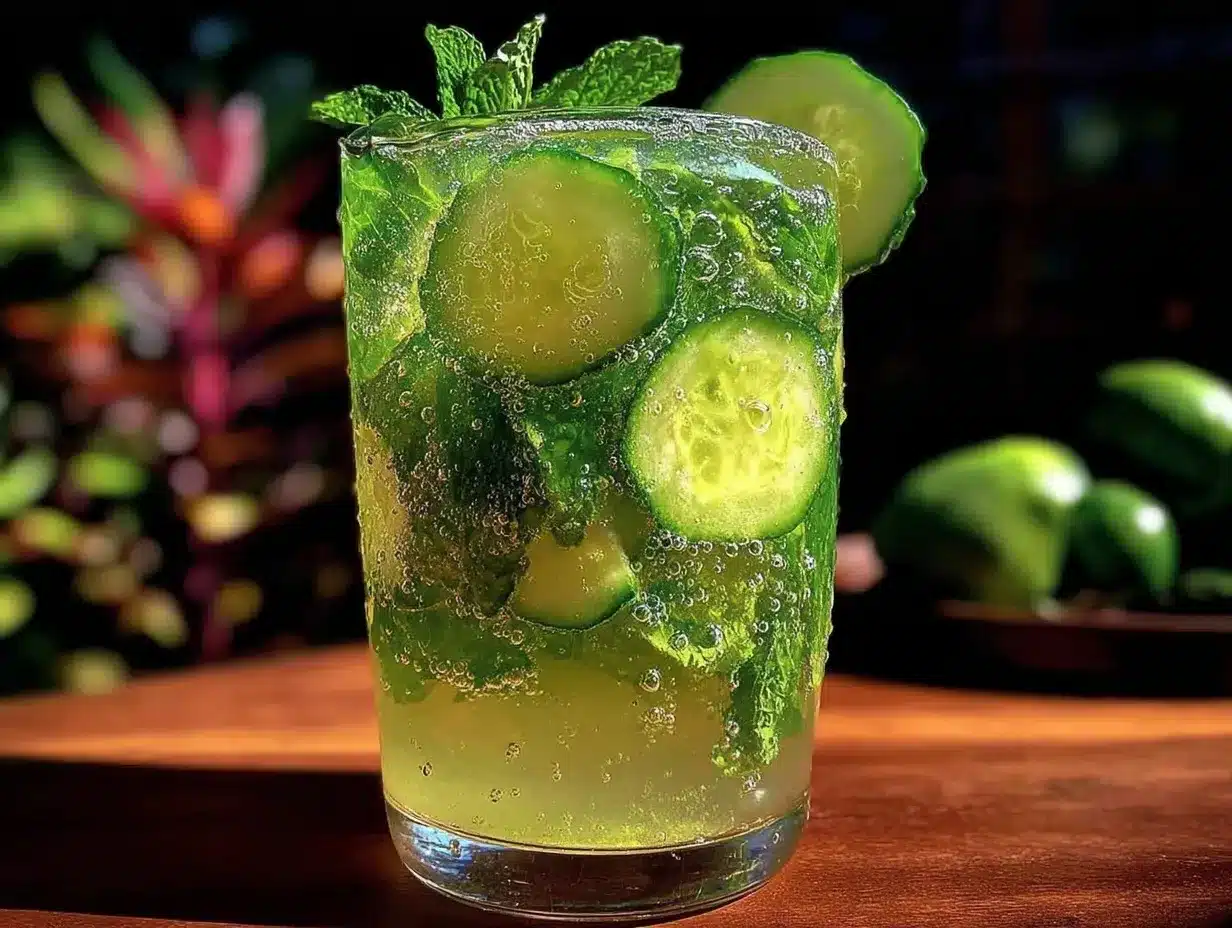 cucumber mint mocktail preparation steps