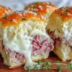 easy cheesy ham sliders - featured image
