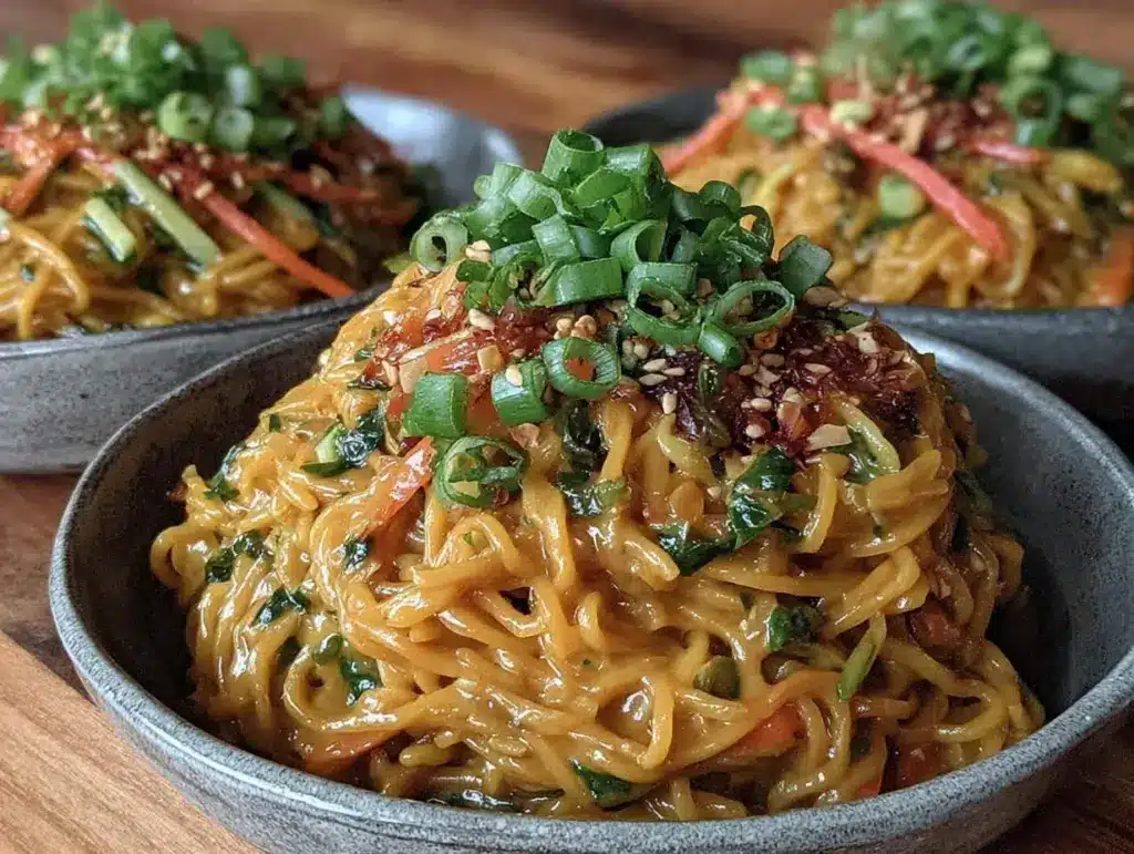 easy creamy cold sesame noodle bowls - featured image