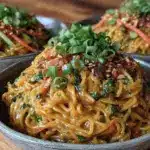 easy creamy cold sesame noodle bowls - featured image