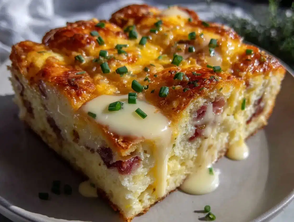 easy creamy eggs benedict casserole preparation steps