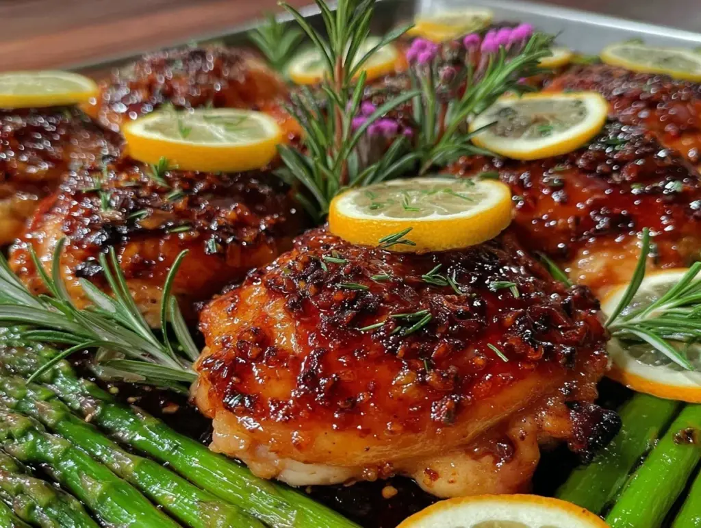 easy crispy sheet pan lemon garlic chicken - featured image