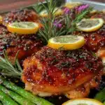 easy crispy sheet pan lemon garlic chicken - featured image