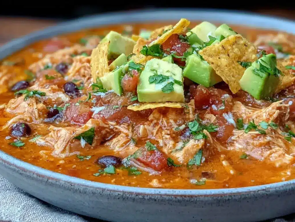easy crockpot chicken tortilla soup - featured image