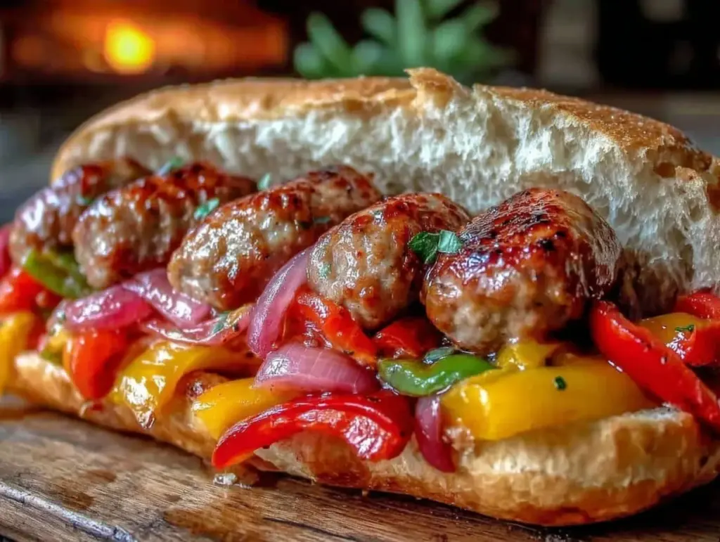Easy Crockpot Italian Sausage and Peppers Sandwiches - featured image