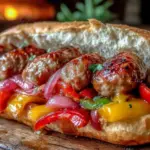 Easy Crockpot Italian Sausage and Peppers Sandwiches - featured image