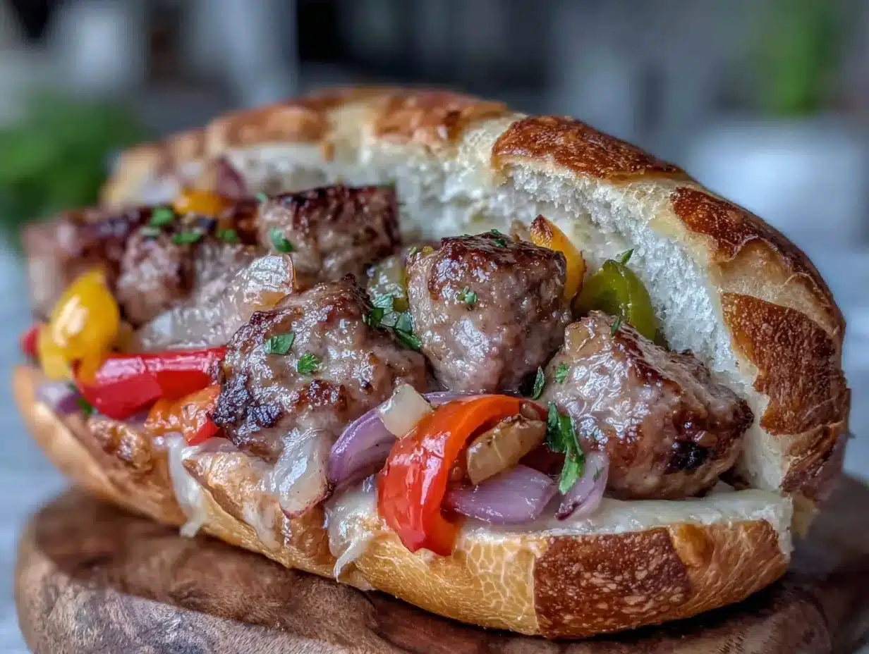 Easy Crockpot Italian Sausage and Peppers Sandwiches preparation steps