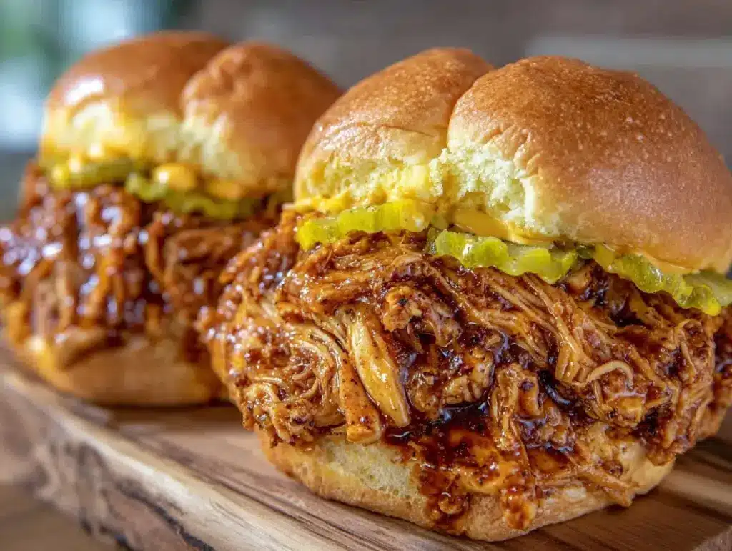 Easy Crockpot Mississippi Chicken Sandwiches - featured image