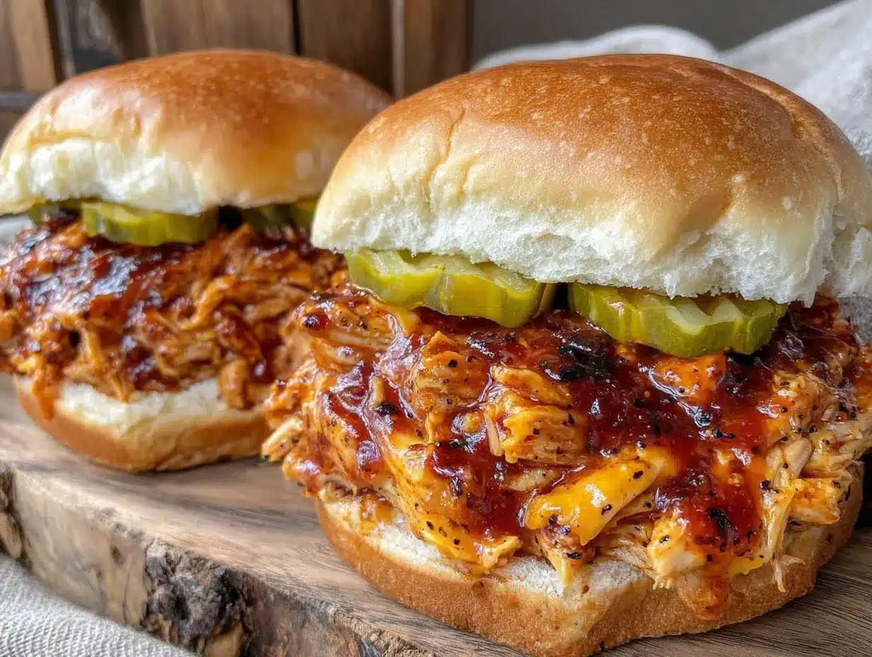 Easy Crockpot Mississippi Chicken Sandwiches preparation steps