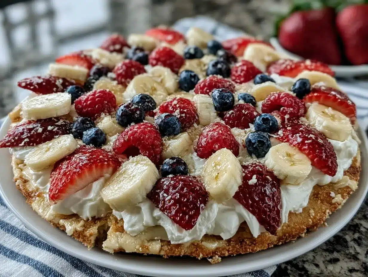 Easy Patriotic Fruit Pizza preparation steps