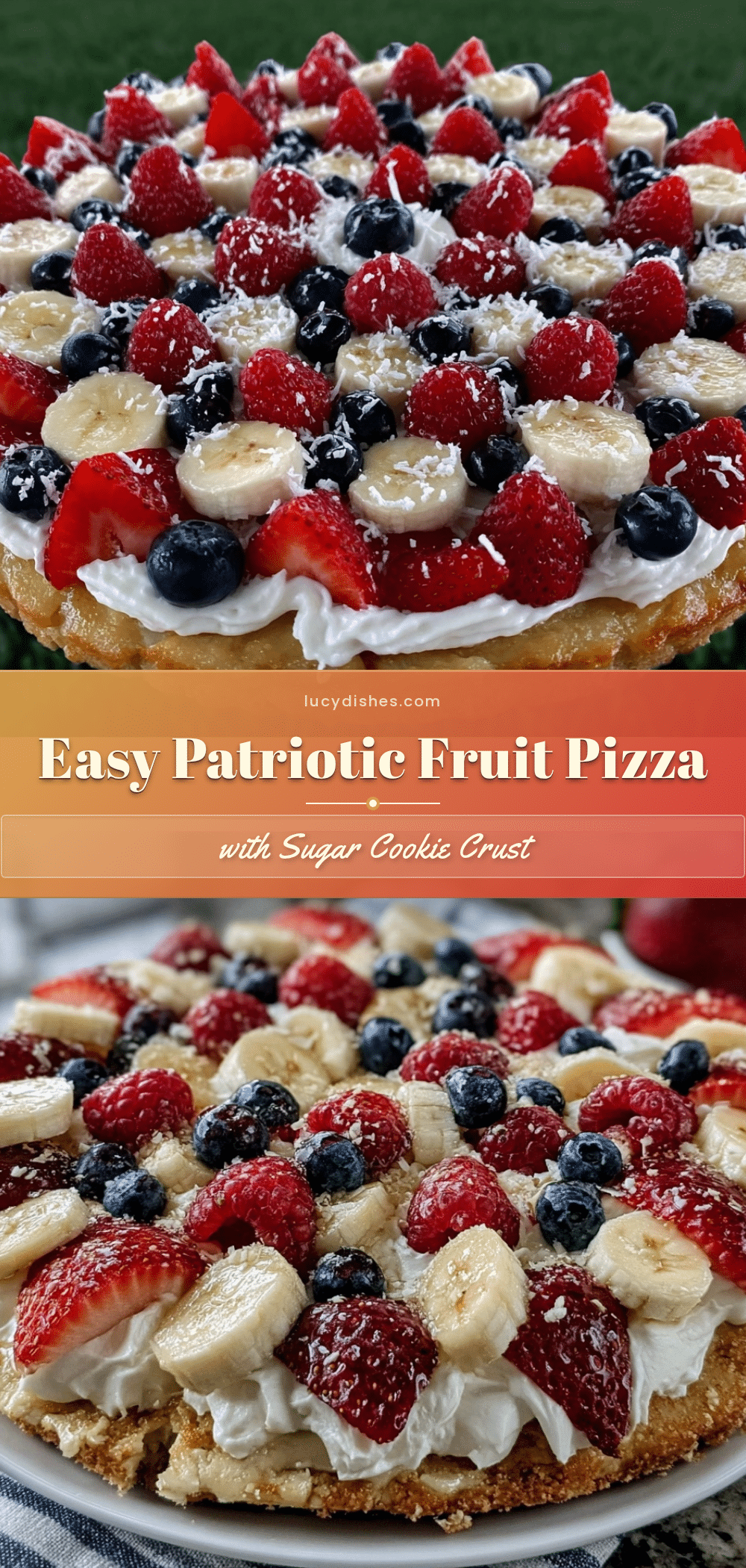 Easy Patriotic Fruit Pizza recipe