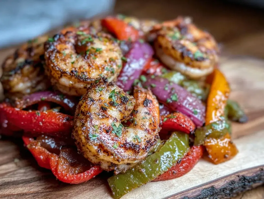easy sheet pan shrimp fajitas - featured image