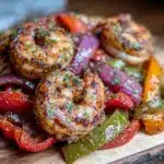 easy sheet pan shrimp fajitas - featured image